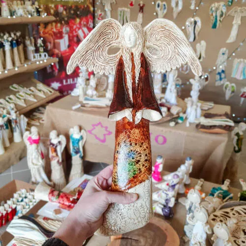 Figurka anioła Clara Art - brąz -  40 x 28 cm figurka dekoracyjna