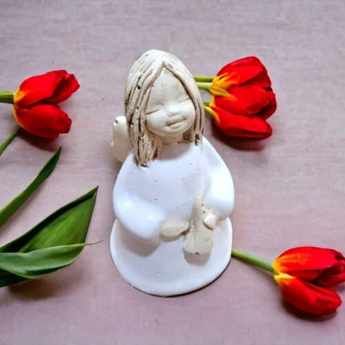 Figurka Anioł Mary Li - biały -  5 x 11 cm figurka dekoracyjna