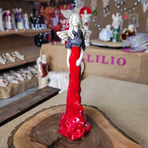 Figurka anioła Margaret Art - czerwona -  32 cm figurka dekoracyjna