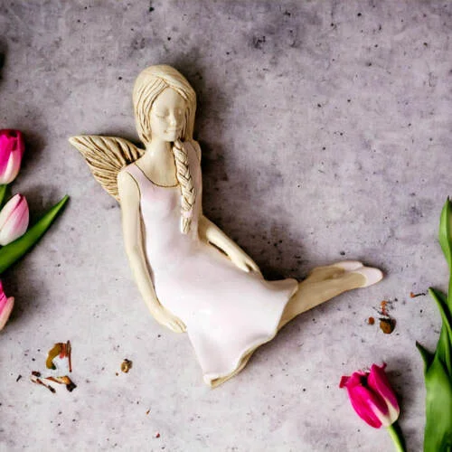 Figurka anioła Matilda - różowa -  15 cm figurka dekoracyjna