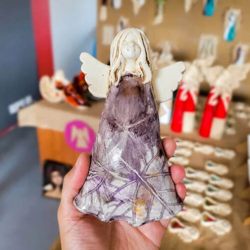 Figurka anioła Monica Art Leaf -  18 x 10 cm figurka dekoracyjna