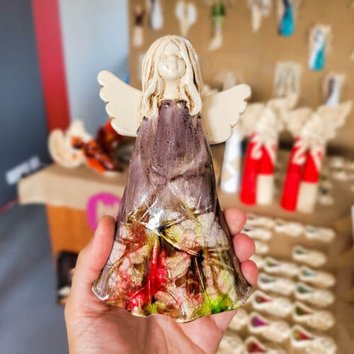 Figurka anioła Monica Art Leaf -  18 x 10 cm figurka dekoracyjna