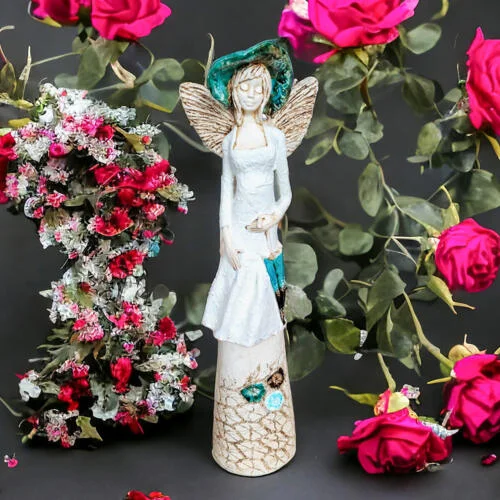 Figurka anioła Olivia - biała -  32 x 15 cm figurka dekoracyjna