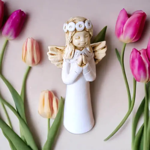 Figurka anioła Eva - biała -  15 cm figurka dekoracyjna