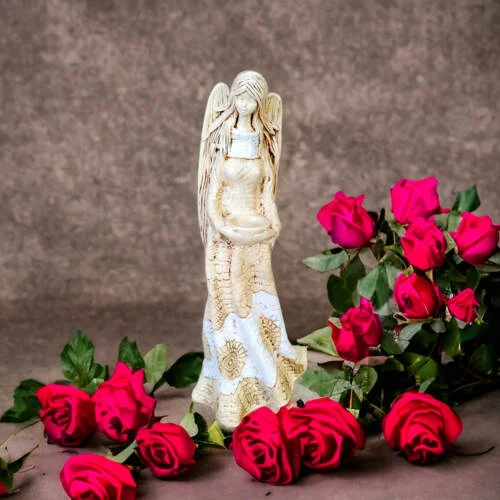 Figurka anioła Genesis - stojąca biała -  57 x 22 cm figurka dekoracyjna