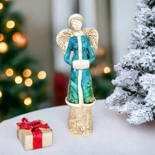 Figurka Gia Leaf - turkus -  30 x 14 cm figurka dekoracyjna