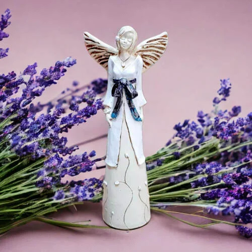 Figurka anioła Lily - biały granat -  35 x 15 cm figurka dekoracyjna