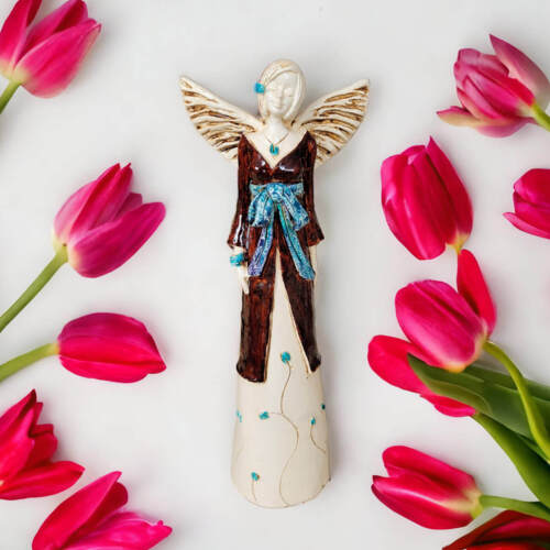 Figurka anioła Liliy - brąz -  35 x 15 cm figurka dekoracyjna
