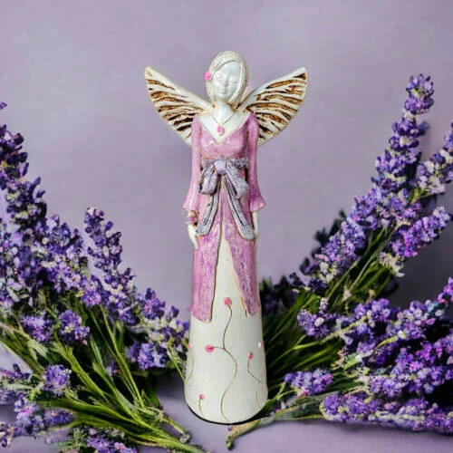 Figurka anioła Liliy - różowa -  35 x 15 cm figurka dekoracyjna