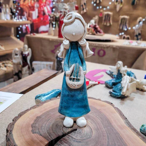 Figurka anioła Szarpidruta - turkusowa -  27 x 8 cm figurka dekoracyjna