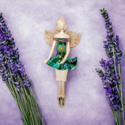 Figurka anioła Art - turkus -  30 x 14 cm figurka dekoracyjna