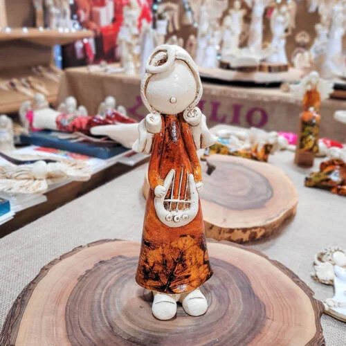 Figurka Szarpidruta Art Leaf - brązowa -  27 x 8 cm figurka dekoracyjna