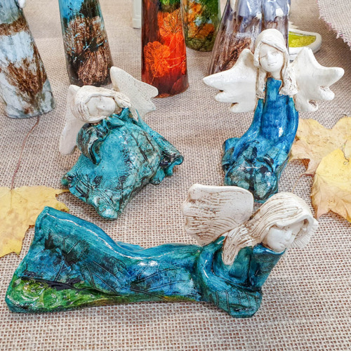 Figurki turkusowe - komplet B -  figurka dekoracyjna