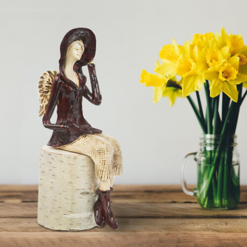 Figurka  anioła Megan - brązowy  -  20 x 9 cm figurka dekoracyjna