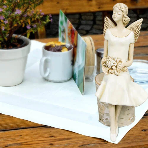 Figurka anioła Pauline - Kremowy -  20 x 9 cm figurka dekoracyjna