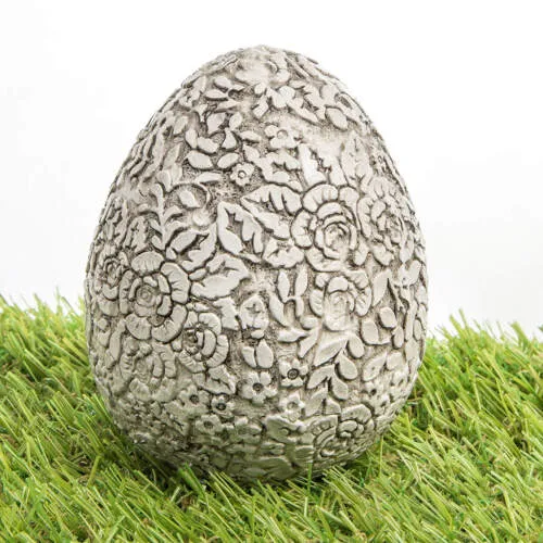 Jajko wielkanocne duże - beżowe -  10 x 9 cm