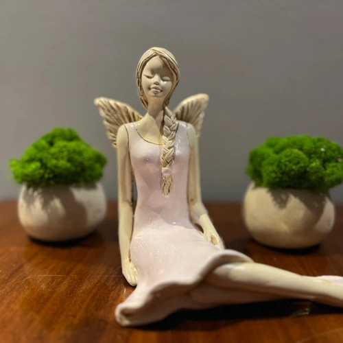 Figurka anioła Matilda - różowa -  15 cm figurka dekoracyjna