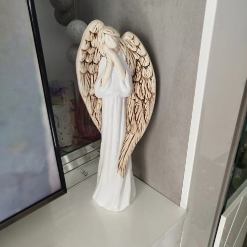Figurka anioła Gabriel - biała -  40 x 18 cm figurka dekoracyjna