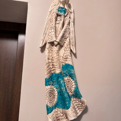 Figurka anioła Genesis - wisząca turkus -  55 x 20 cm figurka dekoracyjna