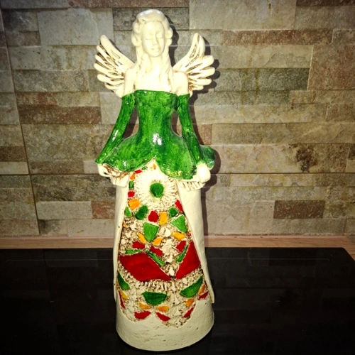 Figurka anioła Anna - turkus -  35 x 15 cm figurka dekoracyjna