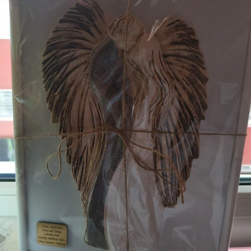 Figurka zakochanych aniołów + ramka - wiszące srebrne -  35 x 21 cm figurka dekoracyjna