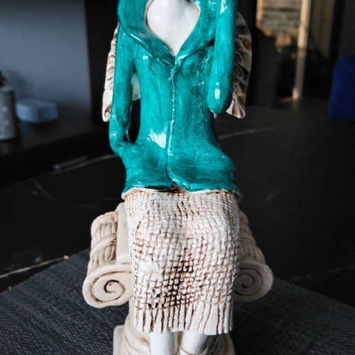 Figurka anioła Megan - turkus -  20 x 9 cm figurka dekoracyjna