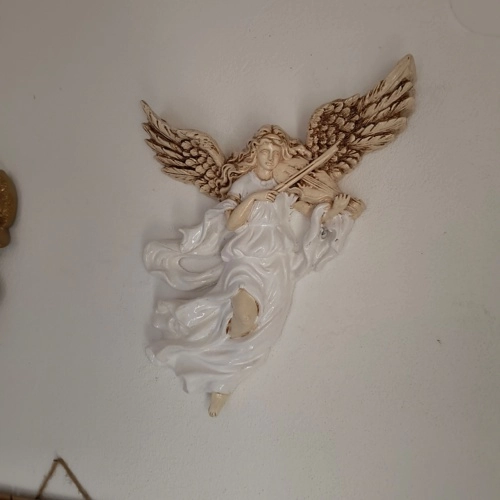 Figurka Anioł ze Skrzypcami - biała -  25 x 33 cm figurka dekoracyjna