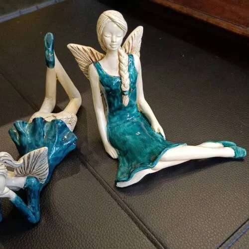 Figurka anioła - turkus ciemny -  15 cm figurka dekoracyjna
