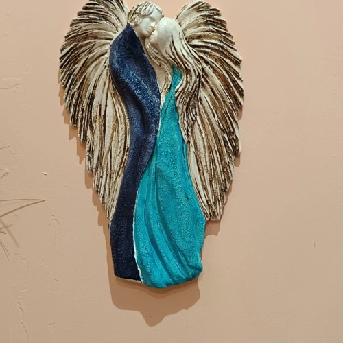 Figurka zakochanych aniołów - Wiszące Białe -  35 x 21 cm figurka dekoracyjna