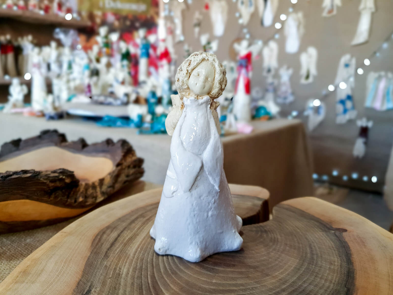 Figurka anioła MaryAnn - biały - 5 x 11 cm