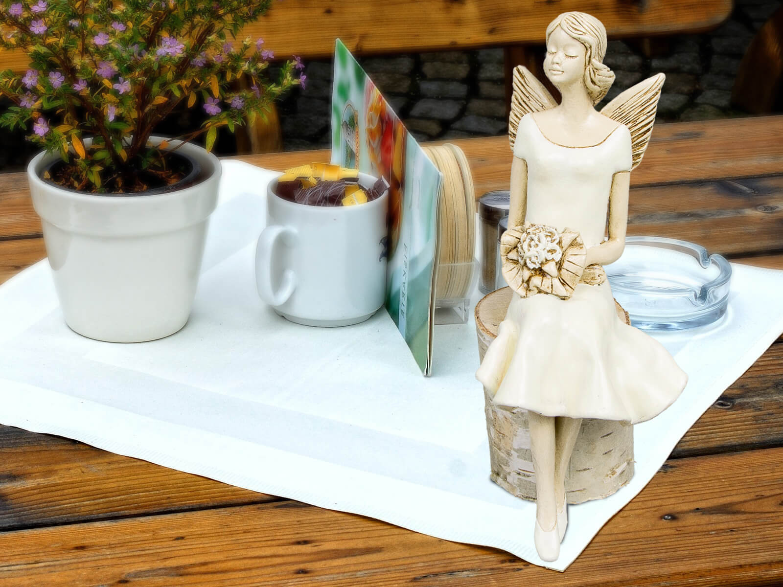 Anioł Pauline Figurka anioła Pauline - Kremowy - 20 x 9 cm