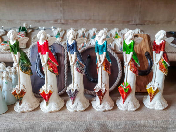 Figurka anioła Annabel - turkus -  35 x 15 cm