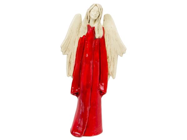 Figurka anioła Julia - czerwony -  27 x 14 cm