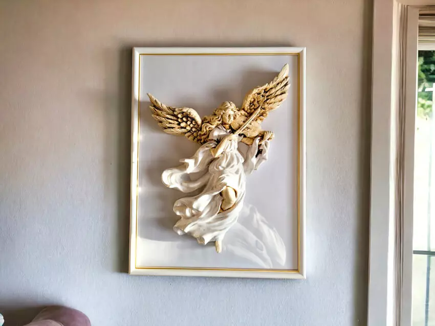 Figurka Anioł ze Skrzypcami - biała -  25 x 33 cm figurka dekoracyjna